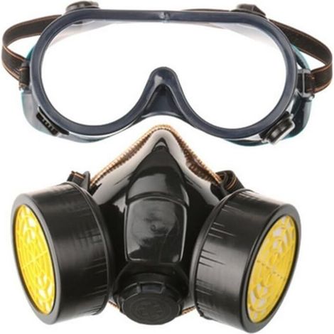 Professionelle Gasmaske, Aktivkohle-Atemschutzmaske für Malerarbeiten mit 2 Filtern zum Schutz vor Staub, Pestiziden, Formaldehyd und Farblack.