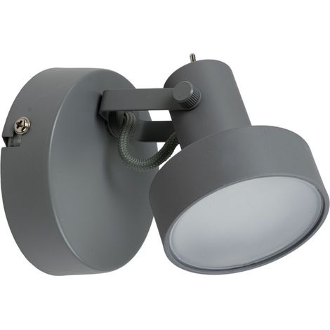 Applique murale grise matte 1 spot LED 6W intégré orientable (1/3)