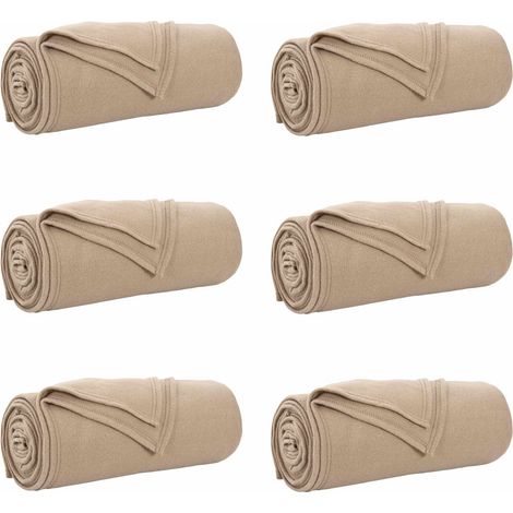 Mantitas de Sofá 6 pcs Camel 170 x 130 cm Lana vidaXL