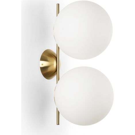 Doppel-Glaskugel-Wandleuchte „VIC 220“ - E27 - Ø 22cm