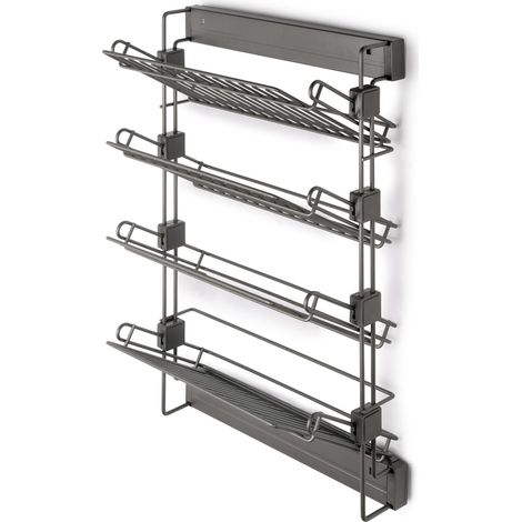 Porte-Chaussures latéral Coulissant pour placards et Dressing Quartz, Droite, Acier, Titane (1/5)