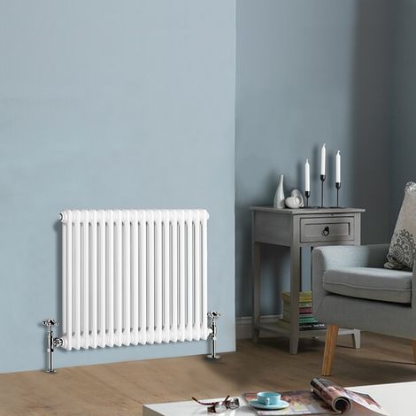 600 X 830 mm Traditional White Horizontal Cast Iron Radiator Double Column (1/4)