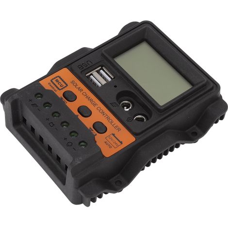 12V/24V 30A PWM-Solarladeregler mit LCD-Display, Dual-USB-Anschlussregler für Photovoltaikmodule (1/5)