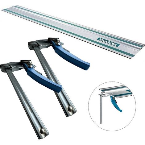 Makita Aluminum Plunge Saw Guide Rail 1.5m 1500mm DSP600 + Quick Release Clamps (1/5)