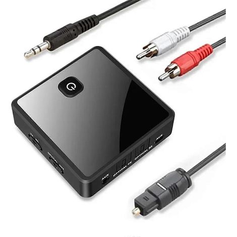 Émetteur-récepteur Bluetooth 5.0, adaptateur audio sans fil optique AUX 3,5 mm pour PC, TV et haut-parleurs de voiture (1/5)