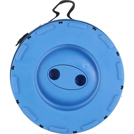 Tabouret pliant rétractable extérieur portable en plastique télescopique rond pour maison pêche voyage étal bleu (1/5)