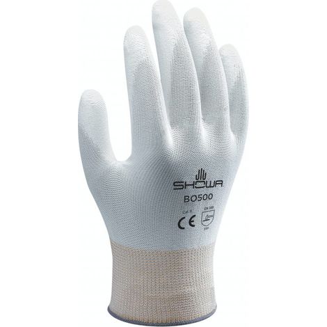 Showa BO500W Guanto Da Lavoro Senza Cuciture Nylon Poliuretano Usi Generici 7/M