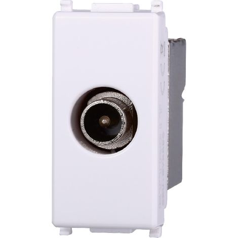 Presa Tv diretta connettore maschio compatibile Vimar Plana colore bianco Ettroit EV2250