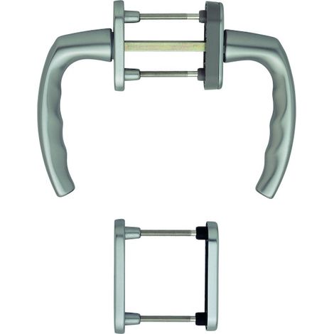 Ensemble sur rosace ovale ATLANTA clé I inox F9 - HOPPE