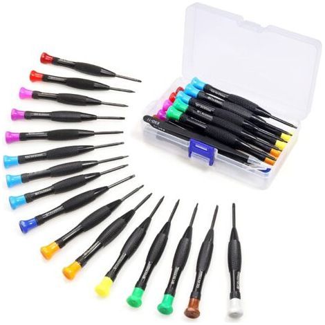 Juego de 18 destornilladores Torx: Mini destornilladores magnéticos Torx de cabeza plana y Phillips con pinzas (T2, T3, T4, T5, T6, T7, T8, T9, T10) para Xbox, ordenador, teléfono, reloj y joyería. (1/4)