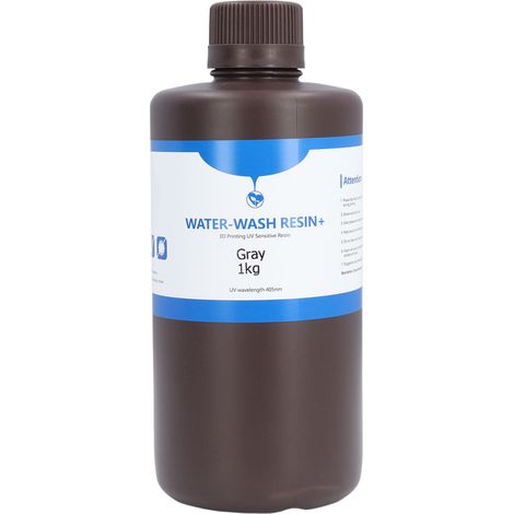 Résine d'impression 3D durcissement UV dureté 80 Shore haute précision lavable à l'eau pour imprimante LCD DLP SLA 1000g gris (1/5)