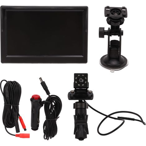 Écran HD 5 pouces Moniteur Siège Bébé Caméra Recul Recorder 12V Étanche Vue Arrière pour Voiture Camion SUV (1/5)