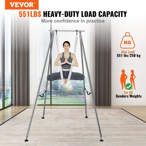 Kit Balançoire de Yoga Aérien et Hamac, Support de Yoga Professionnel 295 cm de Hauteur, Hamac Blanc 6x2,6 m, Capacité de Charge Ma… (1/5)