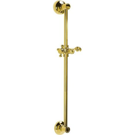 Barre de douche ANTEA, support réglable, ronde, 670 mm, or
