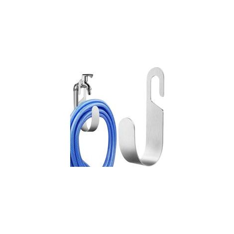Support pour tuyau d'arrosage  Crochet métallique pour robinet  Support en caoutchouc pour tuyaux d'arrosage  Fixation murale robuste pour rangement extérieur  6 x 9 x 23 cm