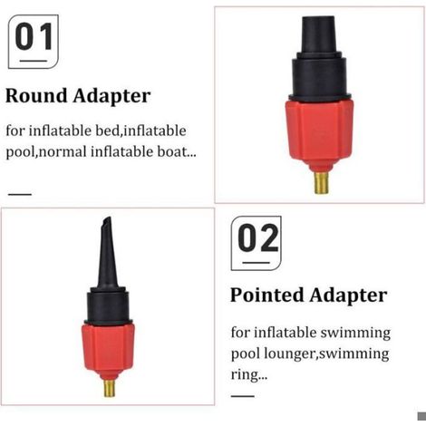 Adaptateur de valve de gonflage - - 4 buses - Matelas gonflable - Bouée/piscine - Lit/canapé gonflable - Bateau (1/4)