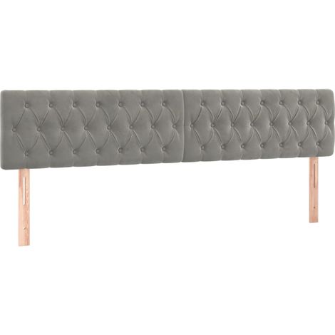 Maison Exclusive - Cabeceros terciopelo gris claro 180x7x78/88 cm