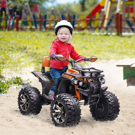 Quad électrique enfant 12V avec marche avant/arrière, lecteur MP3, 100x65x73 cm, orange (1/5)