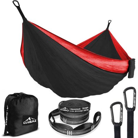 Doppelhängematte 2 Personen 300x200cm - Bis 500kg Diamond Ripstop-Nylon, Schnellaufbau, Karabiner + Tasche, 10 Jahre Garantie