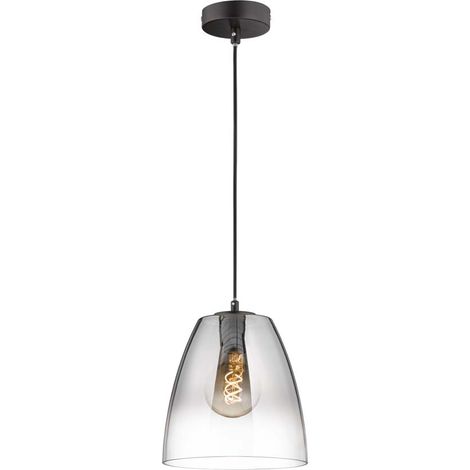 Suspension lampe suspendue salle à manger lumière verre lampe de salon fumée clair H 150 cm (1/4)