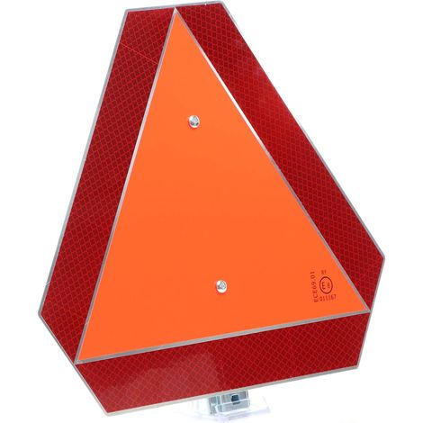 Wiltec Señal reflectante para vehículos de movimiento lento hasta 40 km/h triangular aluminio