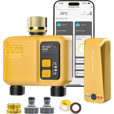 2-Way Automatic WiFi Connected Watering Timer with RF433 Technology Programmable Irrigation Timer for Garden (1/5)