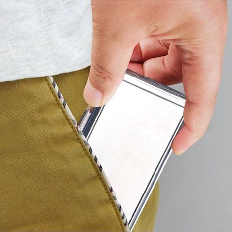 Caja metálica para guardar monedas - Plateada - 100 mm (1/5)