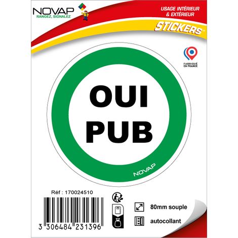 Panneau Oui pub - Vinyle adhésif Ø80mm - 4231396 (1/2)