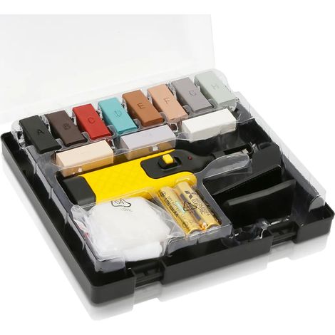 Kit de réparation de carrelage Jopassy avec 11 bâtonnets de cire colorés pour carrelage de sol et mural de salle de bain, facile à utiliser (1/5)