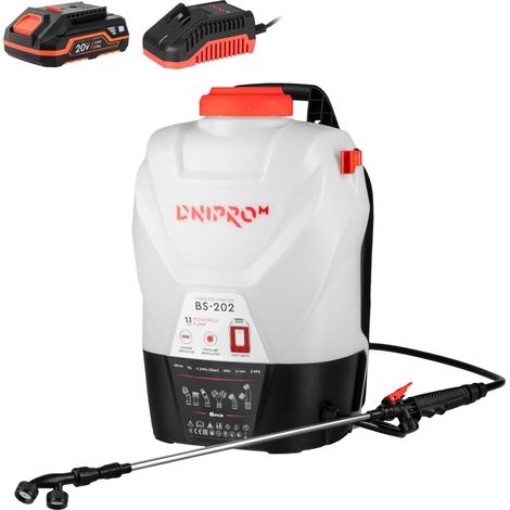 Dnipro-M Pulvérisateur Sac à Dos BS-202 12L, 20V, Batterie 2Ah, 5 Bar