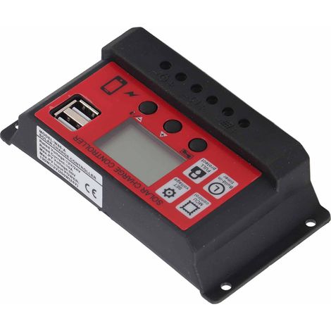 Régulateur de Charge Solaire 10A LCD pour Batterie 12V/24V - Contrôleur Intelligent Panneau Solaire Réglable (1/5)