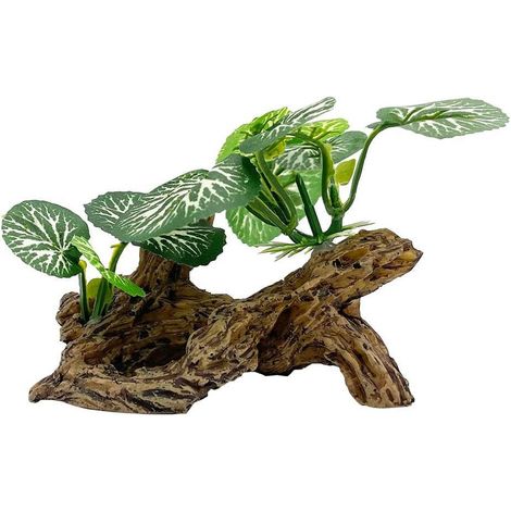 Plante Artificielle Aquarium - Feuilles Souples en Plastique - Pour Poissons Rouges Betta et Reptiles - Décoration de Bassin - 2 Pièces (1/5)