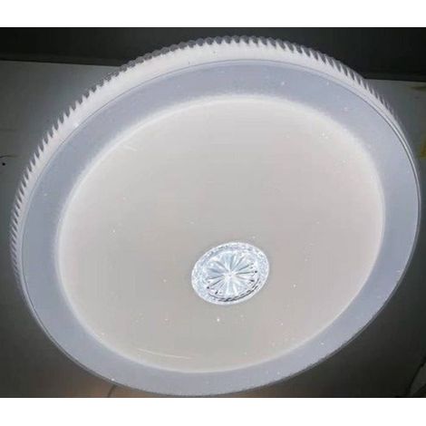 TrAdE Shop Traesio - Plafoniera Con Cristallo Centrale Moderno 50 Cm Led Lampadario Luce 6500k 08364 - (1/2)
