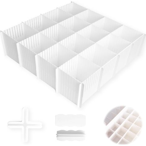 Lot de 10 séparateurs de tiroir, 38 x 11 cm, réglables, pour cuisine, bureau, chambre à coucher, sous-vêtements, chaussettes, cosmétiques (1/4)