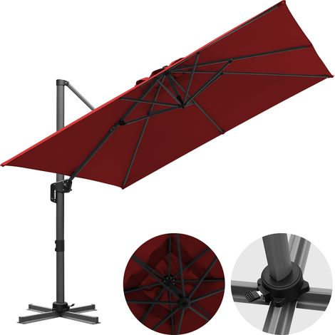 Wolketon Marktschirm Rot – Sonnenschutz für Garten, Balkon & Terrasse, robust und wetterfest