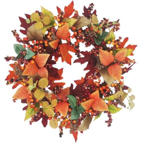 Herbstkranz, Erntekranz für die Haustür, Dekoration, künstlicher Herbstkranz für Tür und Fenster, Beerenranke für Feiertage, Feste, Zuhause und Partys