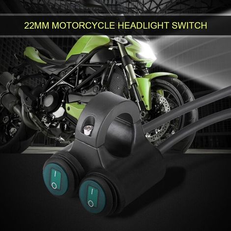 Interrupteur universel de guidon de moto, 22mm moto guidon phare frein antibrouillard klaxon double bouton de commande interrupteur(UNE). (1/5)