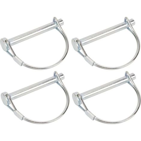 Cyclingcolors – 4er-Pack 6 mm x 74,5 mm Bogenbolzen – Verzinkter Stahl – Schnellverschluss für Anhänger, Fahrräder, Traktoren und Motorhacken (1/5)