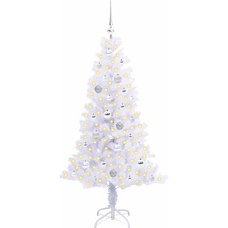 Sapin de Noël artificiel avec 150 LED Blanc 150 cm PVC et Acier (1/5)