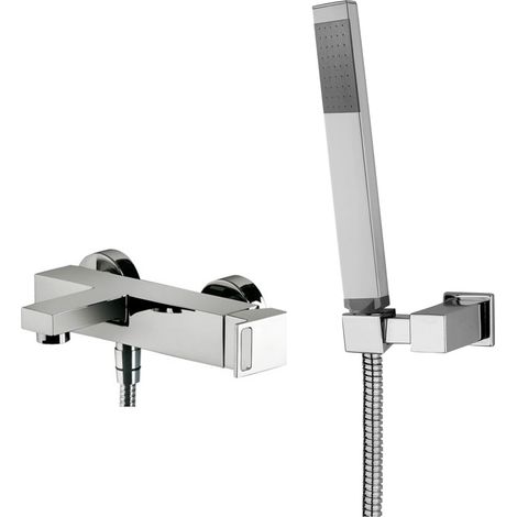 Paffoni - Miscelatore Vasca Con Deviatore, Doccetta E Flessibile Cromato - Serie: Effe (1/3)