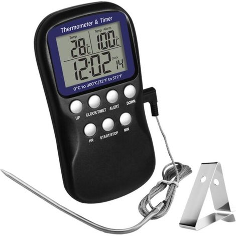 Ménage cuisine four sonde thermomètre alimentaire bouillir sucre cuisson alarme affichage numérique thermomètre électronique (1/3)