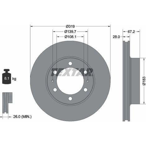 Lot de 2 Disques de frein Textar 92230403 CHANGAN 4351204050 4351204051