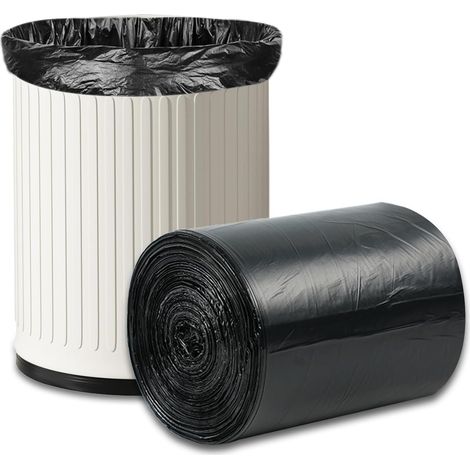 100 Sacs Poubelles Noirs 30L 50x60cm Ultra Résistants,design résistant à la déchirure de 60 x 50 cm, sacs poubelles pour corbeilles de cuisine (1/5)