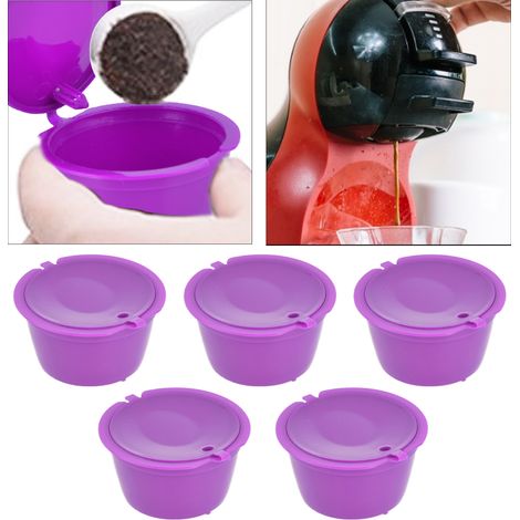 DOLCEGUSTO wiederverwendbare Kaffeefilterkapsel für Kaffeemaschinen, 50 ml, 5er-Packung, lila. (1/5)