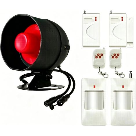 WiFi Alarme Maison kit Alarme Anti Intrusion, Sirène Alarme Exterieure 115 DB, Capteur D'Alarme De Porte, Alarme Detecteur De Mouvement Et Télécommande (1/5)