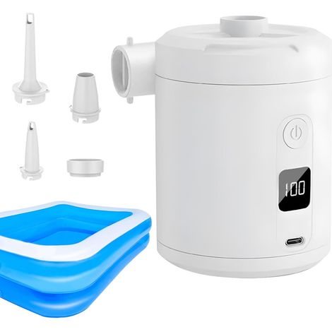 Pompe à air de voyage, pompe électrique pour matelas pneumatiques et accessoires gonflables, avec batterie 5200 mAh et gonflage rapide 4000 Pa pour piscine, voyage, maison, garage (1/5)