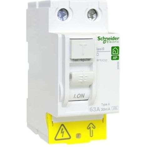 Schneider R9PRA263 Zweipoliger Differenzialschalter Resi9 XP - 2P - 63A 30mA - Typ A