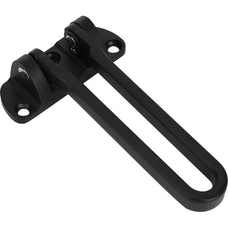 Cerradura de seguridad antideslizante para puertas de hoteles y viviendas: pestillo antirrobo de acero inoxidable (negro mate). (1/5)