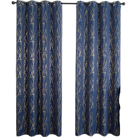 Rideaux occultants argentés, rideaux isolants thermiques, adaptés à la chambre et au salon (2 pièces, 132 x 274 cm).