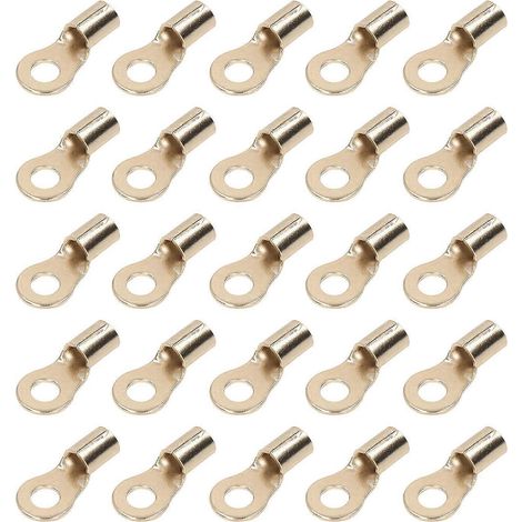 25 cosses de câble de batterie 8 mm 6 AWG avec cosses à œillet et gaine thermorétractable pour boîtes de distribution